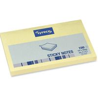 LYRECO PLAIN YELLOW STICKY NOTES 125 X 75MM