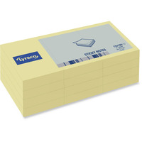 LYRECO PLAIN YELLOW STICKY NOTES 51 X 38MM - PACK OF 12 PADS