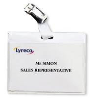 Lyreco Budget Clip Badges 54 X 85Mm - Landscape - Box Of 30