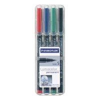 Staedler Lumocolor OHP permanens marker, szuper vékony S, 4 szín/csomag