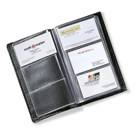 SOFT COVER BLACK BUSINESS CARD FILE 197 X 117MM - 120 CARD CAPACITY