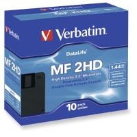 BX10 VERBATIM MF2-HD 3.5 DISKETTE HD DOS