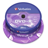 Verbatim standard DVD+R lemezek 4,7 GB, 25 darab/csomag