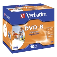BX10 VERBATIM DVD-R I/J PRT 4.7GB JEWEL