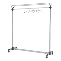 Alba Mobile Coat Rack 170x150x50cm Metallic Grey