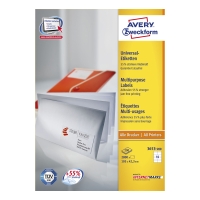 AVERY INKJET/LASER/COPIER LABELS WHITE 3653-200 - 105 X 42.3MM - BOX OF 2800