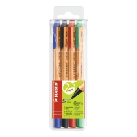 Stabilo Greenpoint Nylon Sign Pen Assorted - Wallet Of 4