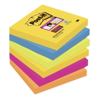 3M Post-it® 654 Super Sticky öntapadó jegyzettömb 76x76mm, színes, 6 tömb/90 lap