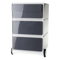 Paperflow Charcoal/White 4 Drawer Mobile Pedestal H642mm X W390mm X D436mm