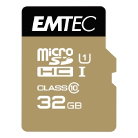 EMTEC GOLD MICRO SDHC MEMORY CARD WITH ADAPTOR 150X 32GB