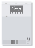 Lyreco Budget négyzethálós írótömb, A4, 50 lap