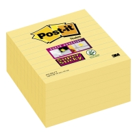 3M Post-it® 675 Super Sticky vonalas jegyzettömb 101x101mm, sárga, 6 tömb/90 lap