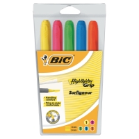 PK5 BIC GRIP HIGHLIGHTER PENS C/TIP ASST