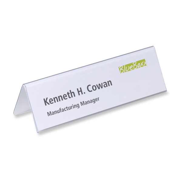 Durable Table Place Name Holder - 210 x 61mm - Transparent - Pack of 25