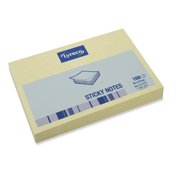 LYRECO STICKY NOTES 50 X 75MM YELLOW