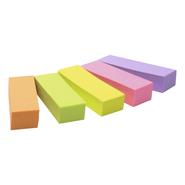 3M POST-IT NOTE PAGE MARKERS NEON 15X50MM 5 PADS