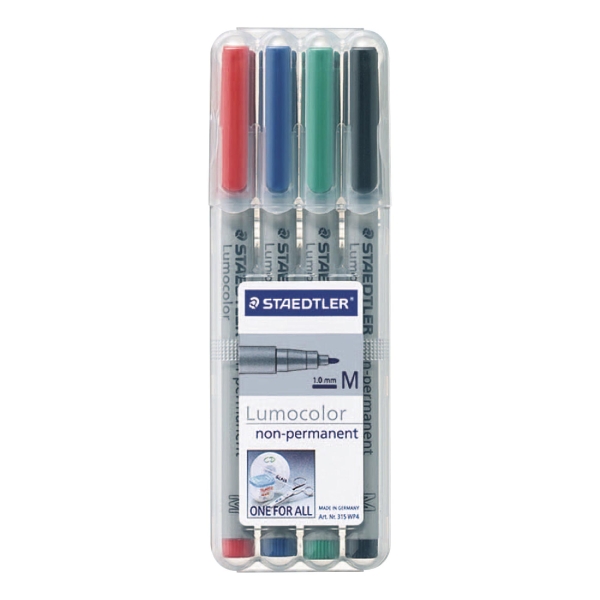 Staedtler 315 OHPen M niet permanente stift assorti - etui van 4