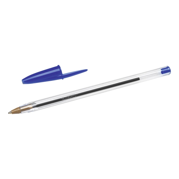 Bic Cristal ballpoint pen capped medium blue