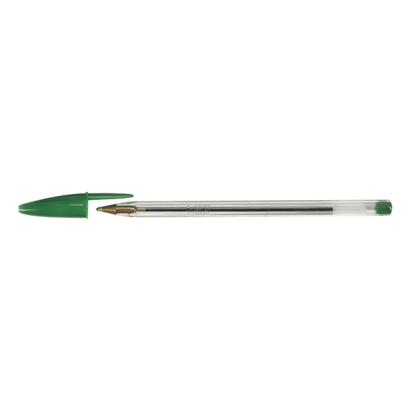 Bic Cristal balpen met dop medium groen