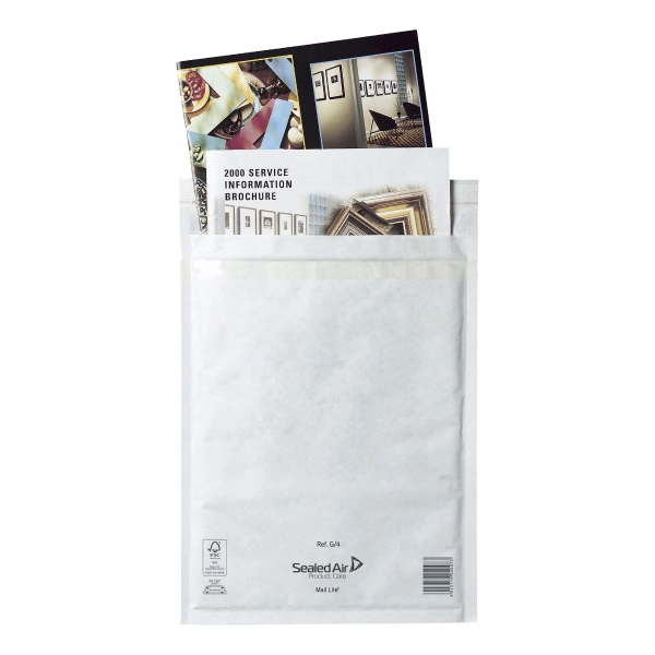 CONF. DA 50 BUSTE A SACCO IMBOTTITE MAIL LITE 24 X 33 CM COL. BIANCO