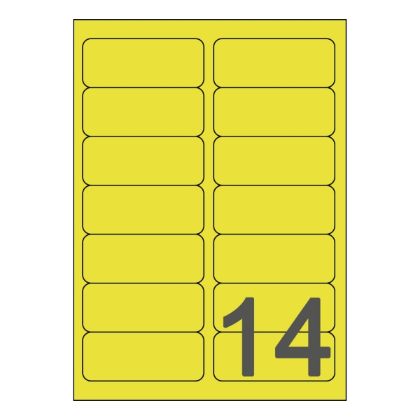 Avery L7263 Label 99.1 X 38.1 Mm Neon Yellow - Box Of 350