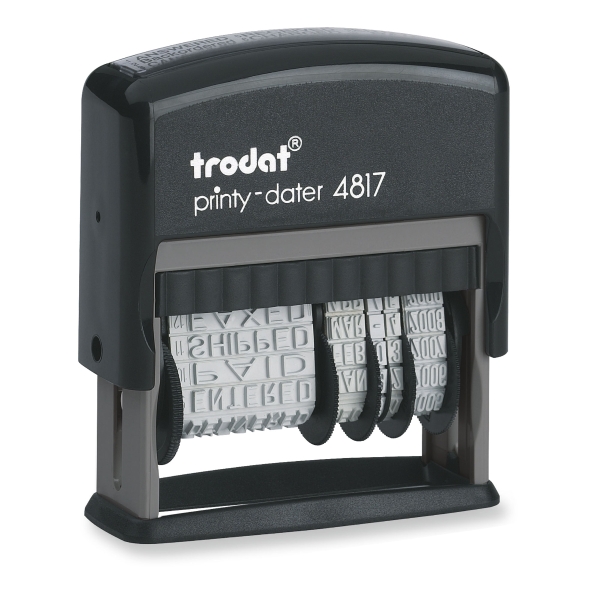 TRODAT 4817 PRINTY SELF-INKING DIAL-A-PHRASE DATER STAMP - 3.8MM CHARACTER SIZE