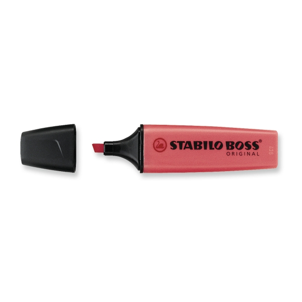 Marcador fluorescente color rojo STABILO BOSS