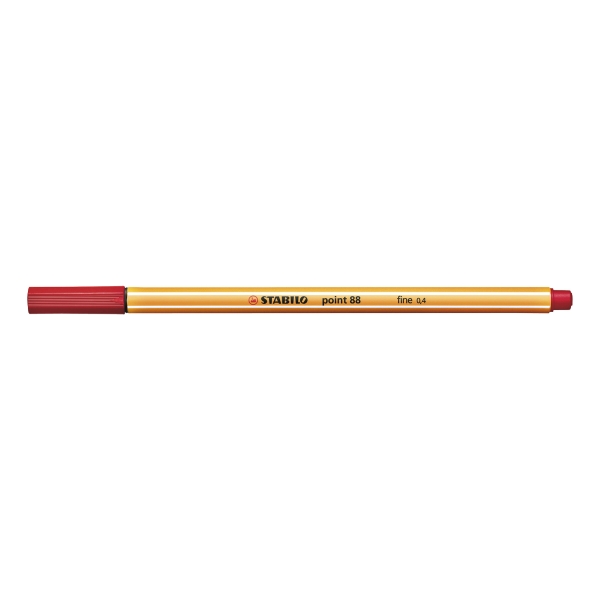 Stabilo Point 88 Fineliner Red Pens 0.4Mm Line Width