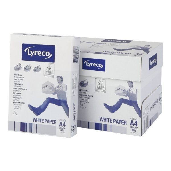 Lyreco White A4 Paper 80Gsm - Box Of 5 Reams (5 X 500 Sheets)