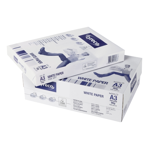 Kopierpapier Lyreco A3, 80 g/m2, Box à 3x500 Blatt