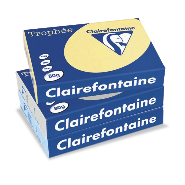 Clairefontaine Trophée 1977 coloured paper A4 80g canary yellow - pack of 500
