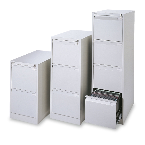 Bisley 4-Drawer Metal Filing Cabinet - 1321mm x 470mm x 622mm - Grey