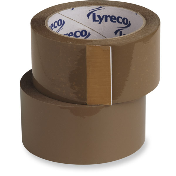 LYRECO HEAVY DUTY PACKAGING TAPE PP 50MM X 66M BROWN - 51 MICRONS - PACK OF 6