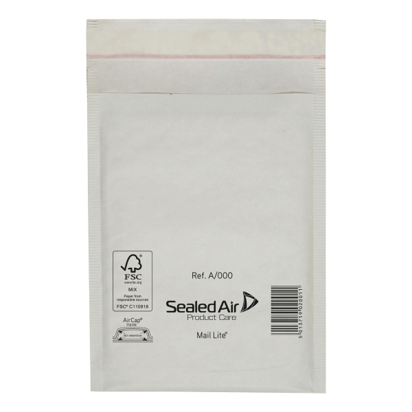 MAIL LITE WHITE POSTAL BAGS 110 X 160MM (4 1/4 X 6 1/4INCH) - BOX OF 100