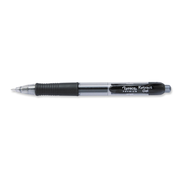 Stylo encre gel Lyreco Premium - rétractable - pointe moyenne - noir