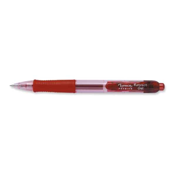 Stylo encre gel Lyreco Premium - rétractable - pointe moyenne - rouge