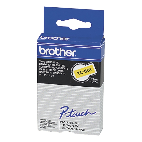 BROTHER TC601 TAPE 12MM BLK/YLLW