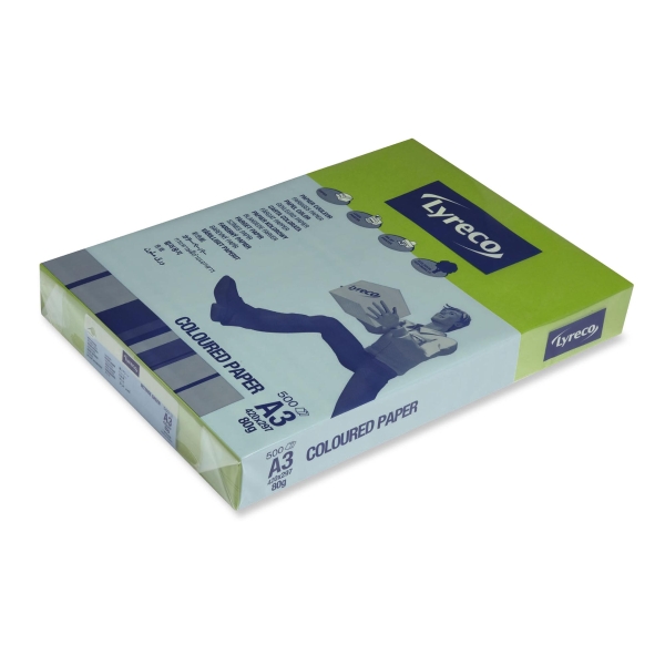 Lyreco coloured paper A3 80g grass green - pack of 500 sheets