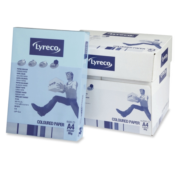 Lyreco gekleurd papier A4 80g helblauw - pak van 500 vellen