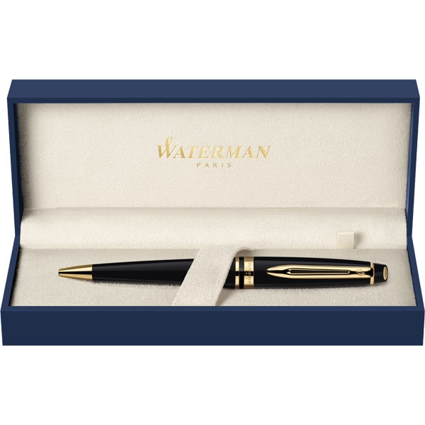 Długopis WATERMAN Expert GT, czarny ze złotym wykończeniem, w etui