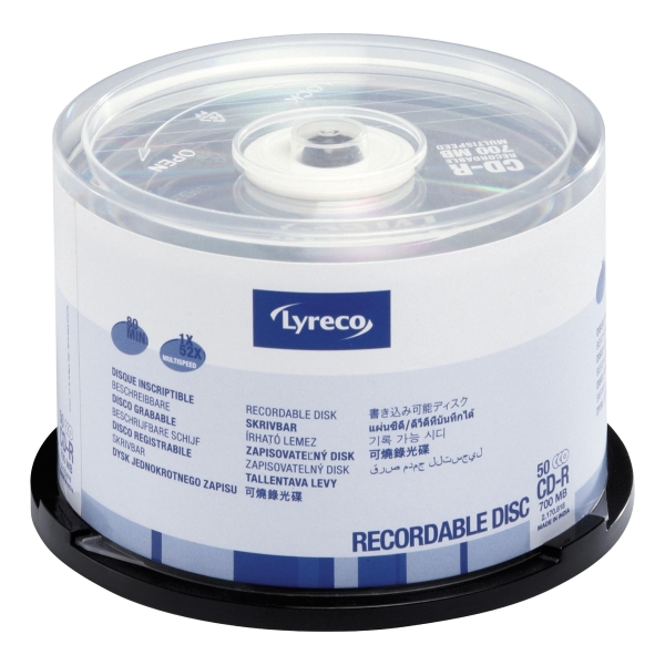 Lyreco CD-R, 80 min., 50 darab/csomag
