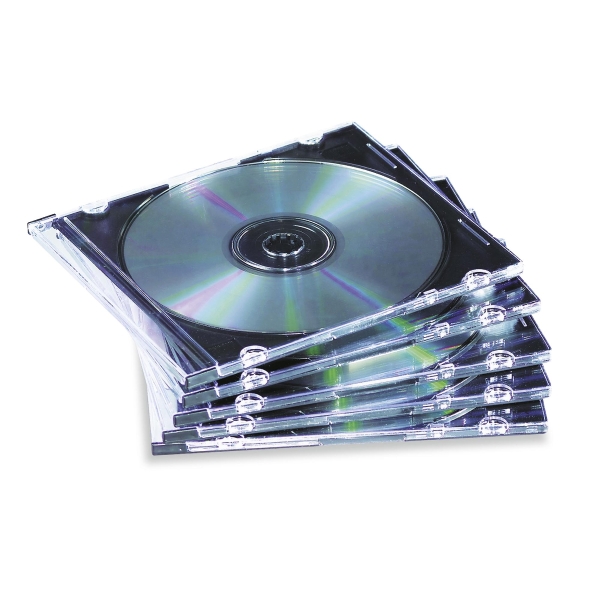 CD/DVD-Hülle Fellowes 98316, Slim Case, transparent/schwarz, 25 Stück