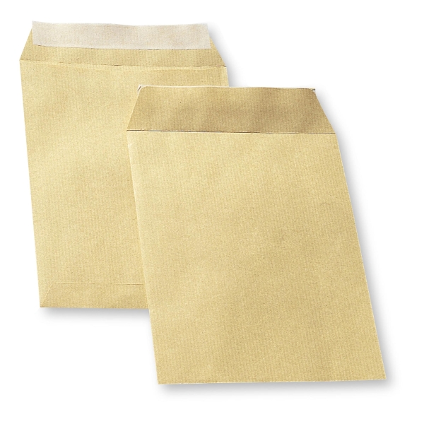 Bags 175x250mm peel and seal 90g brown - box of 250