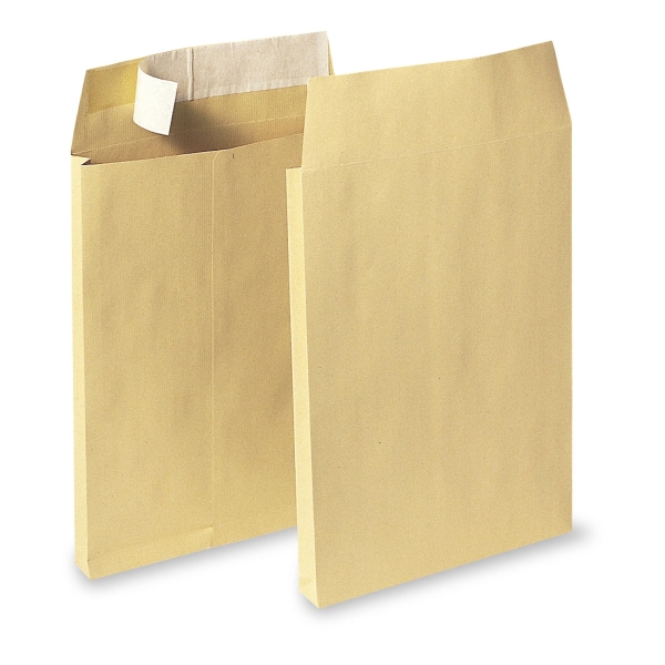 Bags 250x353mm peel and seal 90g brown - box of 250