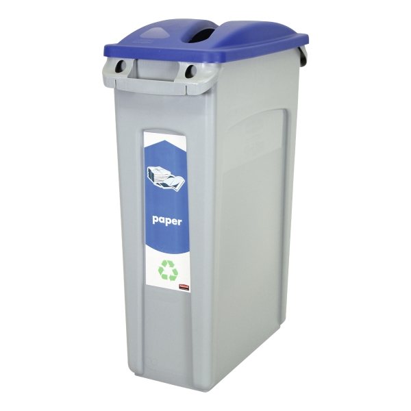 Tampa para contentor RUBBERMAID Slim Jim em cor azul