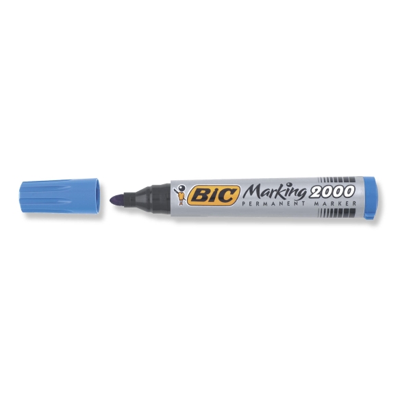 BIC Marking 2000 ECOlutions Permanent Markers Med Bullet Tip - Blue, Box  12