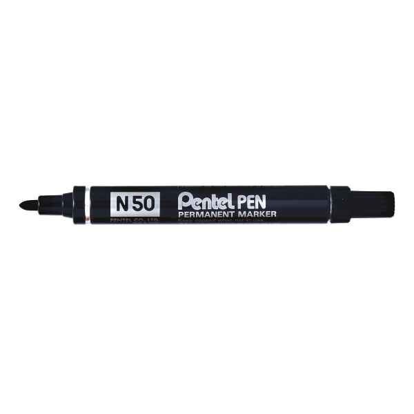 MARCATORE INDELEBILE PENTEL N50 NERO PUNTA TONDA FUSTO IN ALLUMINIO