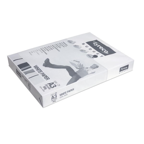 Lyreco Budget white paper A3 80g - 1 box = 3 reams of 500 sheets