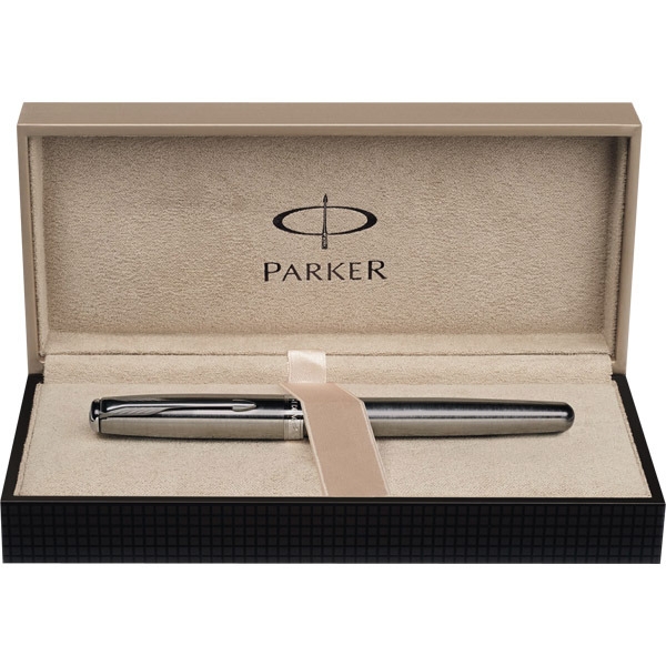 Parker Sonnet luxe schrijfwaar vulpen blauw houder staal + giftbox