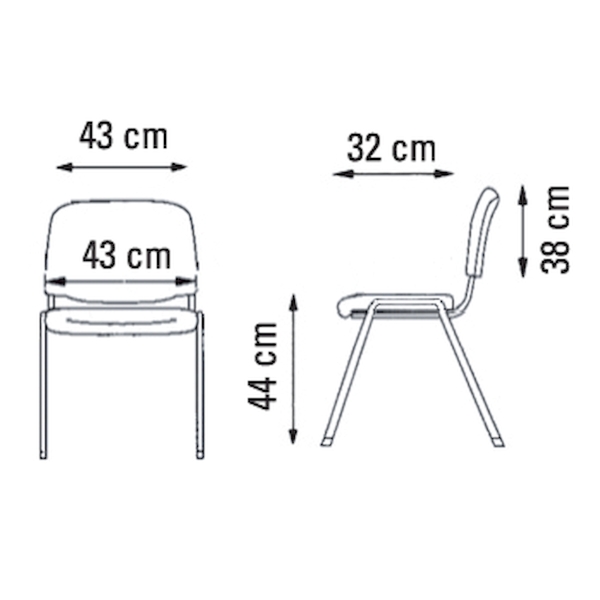 INTERSTUHL V407 STACKING CHAIR PP BLACK